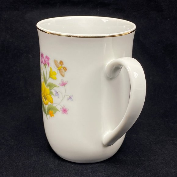 Vintage Coffee Mug Tea Cup Spring Flower Garden Butterfly Norleans Japan - Picture 6 of 12